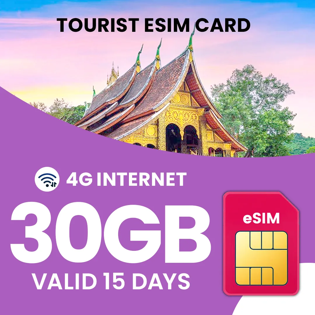 Laos eSIM 10GB to 30GB, 10 to 30 days – instant prepaid data plan